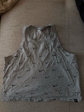 Nike Grey Swoosh Print Racerback Tank